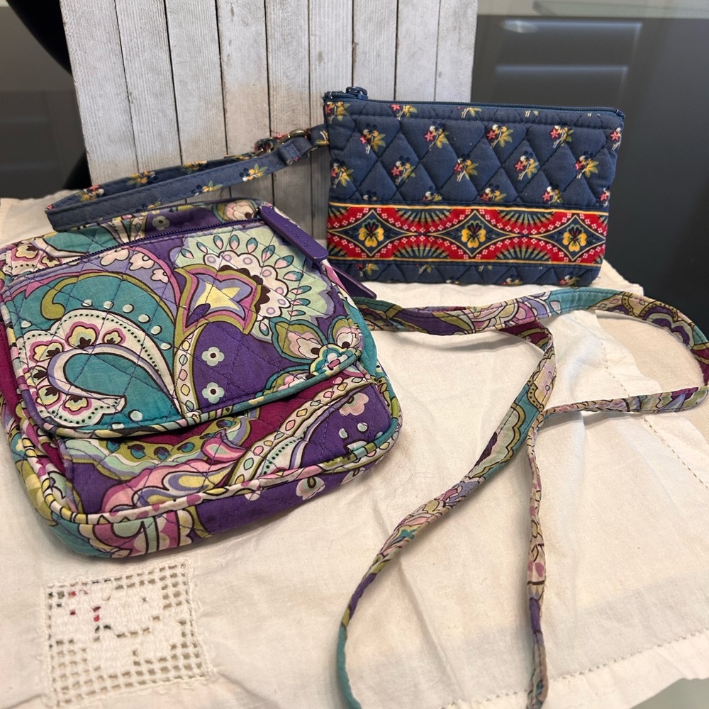 Vera Bradley Crossbody Wallet  and Wristlet Wallet